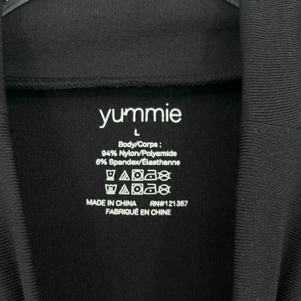 Yummie Black Sleeveless Mock Neck Bodycon Midi Dress Shaping Size L Slimming